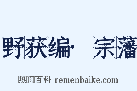 野获编·宗藩是什么意思的图片